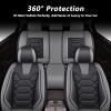 imageOASIS AUTO Car Seat Covers Premium Waterproof Faux Leather Cushion Universal Accessories Fit SUV Truck Sedan Automotive Vehicle Auto Interior Protector Full Set OD004 BlackBLACKGRAY