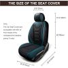 imageOASIS AUTO Car Seat Covers Premium Waterproof Faux Leather Cushion Universal Accessories Fit SUV Truck Sedan Automotive Vehicle Auto Interior Protector Full Set OD004 BlackBLACKBLUE