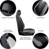 imageOASIS AUTO Car Seat Covers Premium Waterproof Faux Leather Cushion Universal Accessories Fit SUV Truck Sedan Automotive Vehicle Auto Interior Protector Full Set OD004 BlackBLACKGRAY