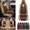 imageOASIS AUTO Car Seat Covers Premium Waterproof Faux Leather Cushion Universal Accessories Fit SUV Truck Sedan Automotive Vehicle Auto Interior Protector Full Set OD004 BlackTANCOFFEE