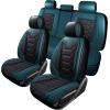 imageOASIS AUTO Car Seat Covers Premium Waterproof Faux Leather Cushion Universal Accessories Fit SUV Truck Sedan Automotive Vehicle Auto Interior Protector Full Set OD004 BlackBLACKBLUE