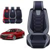 imageOASIS AUTO Seat Covers Compatible with Honda Accord 20132025 Custom Fit Leather Cover Protector Cushion for Sedan Coupe Both 4ampamp2Door Full Set BlackGRAY