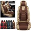 imageOASIS AUTO Car Seat Covers Premium Waterproof Faux Leather Cushion Universal Accessories Fit SUV Truck Sedan Automotive Vehicle Auto Interior Protector Full Set OD004 BlackTANCOFFEE