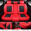 imageOASIS AUTO Car Seat Covers Premium Waterproof Faux Leather Cushion Universal Accessories Fit SUV Truck Sedan Automotive Vehicle Auto Interior Protector Front Pair OD004 BlackBLACKRED