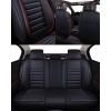 imageOASIS AUTO Car Seat Covers Premium Waterproof Faux Leather Cushion Universal Accessories Fit SUV Truck Sedan Automotive Vehicle Auto Interior Protector Full Set OS012 Black