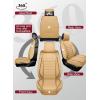 imageOASIS AUTO Car Seat Covers Premium Waterproof Faux Leather Cushion Universal Accessories Fit SUV Truck Sedan Automotive Vehicle Auto Interior Protector Full Set OS012 Tan