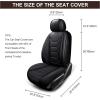 imageOASIS AUTO Car Seat Covers Premium Waterproof Faux Leather Cushion Universal Accessories Fit SUV Truck Sedan Automotive Vehicle Auto Interior Protector Front Pair OD004 BlackBLACK