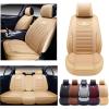 imageOASIS AUTO Car Seat Covers Premium Waterproof Faux Leather Cushion Universal Accessories Fit SUV Truck Sedan Automotive Vehicle Auto Interior Protector Full Set OS008 TanTAN