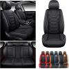 imageOASIS AUTO Car Seat Covers Premium Waterproof Faux Leather Cushion Universal Accessories Fit SUV Truck Sedan Automotive Vehicle Auto Interior Protector Front Pair OD004 BlackBLACK