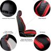 imageOASIS AUTO Car Seat Covers Premium Waterproof Faux Leather Cushion Universal Accessories Fit SUV Truck Sedan Automotive Vehicle Auto Interior Protector Front Pair OD004 BlackBLACKRED