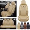 imageOASIS AUTO Car Seat Covers Premium Waterproof Faux Leather Cushion Universal Accessories Fit SUV Truck Sedan Automotive Vehicle Auto Interior Protector Full Set OS008 TanTAN