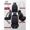 imageOASIS AUTO Car Seat Covers Premium Waterproof Faux Leather Cushion Universal Accessories Fit SUV Truck Sedan Automotive Vehicle Auto Interior Protector Full Set OS012 Black