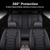 imageOASIS AUTO Car Seat Covers Premium Waterproof Faux Leather Cushion Universal Accessories Fit SUV Truck Sedan Automotive Vehicle Auto Interior Protector Front Pair OD004 BlackBLACK