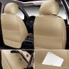 imageOASIS AUTO Car Seat Covers Premium Waterproof Faux Leather Cushion Universal Accessories Fit SUV Truck Sedan Automotive Vehicle Auto Interior Protector Front Pair OD004 BlackTANCOFFEE