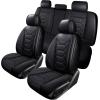 imageOASIS AUTO Car Seat Covers Premium Waterproof Faux Leather Cushion Universal Accessories Fit SUV Truck Sedan Automotive Vehicle Auto Interior Protector Front Pair OD004 BlackBLACK
