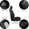 imageOASIS AUTO Car Seat Covers Premium Waterproof Faux Leather Cushion Universal Accessories Fit SUV Truck Sedan Automotive Vehicle Auto Interior Protector Front Pair OD004 BlackBLACK