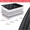 imageOASIS AUTO Car Seat Covers Premium Waterproof Faux Leather Cushion Universal Accessories Fit SUV Truck Sedan Automotive Vehicle Auto Interior Protector Front Pair OD004 BlackBLACK