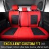 imageOASIS AUTO Custom Seat Covers Compatible with Toyota RAV4 20132018 Full Set BlackampampRedBLACKRED