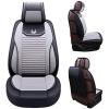 imageOASIS AUTO Toyota Tacoma Accessories Seat Covers 20052025 Custom Fit Leather Truck Cover Protector Cushion Crew Double Extended Cab TRD Full Set Fabric Gray