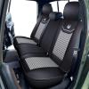 imageOASIS AUTO Toyota Tacoma Accessories Seat Covers 20052025 Custom Fit Leather Truck Cover Protector Cushion Crew Double Extended Cab TRDPremium Full Set BlackampampGray