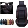 imageOASIS AUTO Car Seat Covers Premium Waterproof Faux Leather Cushion Universal Accessories Fit SUV Truck Sedan Automotive Vehicle Auto Interior Protector Full Set OS012 Black