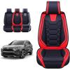 imageOASIS AUTO Toyota RAV4 Accessories Seat Covers 20132025 Custom Fit Leather Cover Protector Cushion for RAV4 Premium Full Set BlackBLACKRED