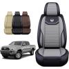 imageOASIS AUTO Toyota Tacoma Accessories Seat Covers 20052025 Custom Fit Leather Truck Cover Protector Cushion Crew Double Extended Cab TRDPremium Full Set BlackampampGray