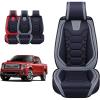 imageOASIS AUTO Z F150 F250 F350 Accessories Seat Covers 20092025 Custom Fit Leather Truck Cover Protector F150 F250 F350 Crew Double Super Extended Cab Sport Full Set BlackampampGray