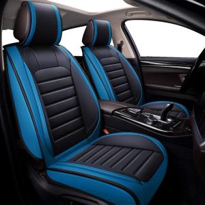 imageOASIS AUTO Car Seat Covers Premium Waterproof Faux Leather Cushion Universal Accessories Fit SUV Truck Sedan Automotive Vehicle Auto Interior Protector Full Set OS012 Blue