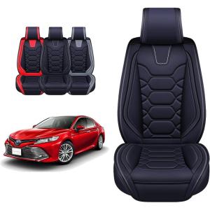 imageOASIS AUTO Toyota Camry Accessories Seat Covers 20122025 Custom Fit Leather Cover Protector Cushion Full Set BlackBLACK