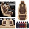 imageOASIS AUTO Car Seat Covers Premium Waterproof Faux Leather Cushion Universal Accessories Fit SUV Truck Sedan Automotive Vehicle Auto Interior Protector Front Pair OS004 BlackampampTealTANBROWN