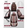 imageOASIS AUTO Car Seat Covers Premium Waterproof Faux Leather Cushion Universal Accessories Fit SUV Truck Sedan Automotive Vehicle Auto Interior Protector Full SetOS007 BlackBROWN