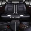 imageOASIS AUTO Car Seat Covers Premium Waterproof Faux Leather Cushion Universal Accessories Fit SUV Truck Sedan Automotive Vehicle Auto Interior Protector Full Set OD001 Black