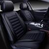 imageOASIS AUTO Car Seat Covers Premium Waterproof Faux Leather Cushion Universal Accessories Fit SUV Truck Sedan Automotive Vehicle Auto Interior Protector Full Set OS001 TanBLACK