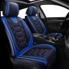 imageOASIS AUTO Car Seat Covers Premium Waterproof Faux Leather Cushion Universal Accessories Fit SUV Truck Sedan Automotive Vehicle Auto Interior Protector Front Pair OS004 BlackampampTealBLACKBLUE