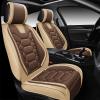 imageOASIS AUTO Car Seat Covers Premium Waterproof Faux Leather Cushion Universal Accessories Fit SUV Truck Sedan Automotive Vehicle Auto Interior Protector Front Pair OS004 BlackampampTealTANBROWN