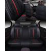 imageOASIS AUTO Car Seat Covers Premium Waterproof Faux Leather Cushion Universal Accessories Fit SUV Truck Sedan Automotive Vehicle Auto Interior Protector Full SetOS007 BlackBLACK
