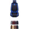 imageOASIS AUTO Car Seat Covers Premium Waterproof Faux Leather Cushion Universal Accessories Fit SUV Truck Sedan Automotive Vehicle Auto Interior Protector Front Pair OS004 BlackampampTealBLACKBLUE