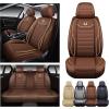 imageOASIS AUTO Car Seat Covers Premium Waterproof Faux Leather Cushion Universal Accessories Fit SUV Truck Sedan Automotive Vehicle Auto Interior Protector Full Set OS008 BlackBROWN