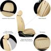 imageOASIS AUTO Car Seat Covers Premium Waterproof Faux Leather Cushion Universal Accessories Fit SUV Truck Sedan Automotive Vehicle Auto Interior Protector Front Pair OD001 Tan