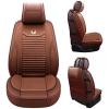 imageOASIS AUTO Car Seat Covers Premium Waterproof Faux Leather Cushion Universal Accessories Fit SUV Truck Sedan Automotive Vehicle Auto Interior Protector Full Set OS008 BlackBROWN