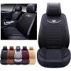 imageOASIS AUTO Car Seat Covers Premium Waterproof Faux Leather Cushion Universal Accessories Fit SUV Truck Sedan Automotive Vehicle Auto Interior Protector Full Set OS008 BlackBLACK