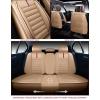 imageOASIS AUTO Car Seat Covers Premium Waterproof Faux Leather Cushion Universal Accessories Fit SUV Truck Sedan Automotive Vehicle Auto Interior Protector Front Pair OS001 BlackTAN