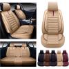 imageOASIS AUTO Car Seat Covers Premium Waterproof Faux Leather Cushion Universal Accessories Fit SUV Truck Sedan Automotive Vehicle Auto Interior Protector Full Set OS001 TanTAN