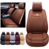 imageOASIS AUTO Car Seat Covers Premium Waterproof Faux Leather Cushion Universal Accessories Fit SUV Truck Sedan Automotive Vehicle Auto Interior Protector Full Set OS008 BlackBROWN