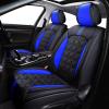 imageOASIS AUTO Car Seat Covers Premium Waterproof Faux Leather Cushion Universal Accessories Fit SUV Truck Sedan Automotive Vehicle Auto Interior Protector Full Set BlackampampBlueBLACKBLUE