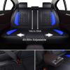 imageOASIS AUTO Car Seat Covers Premium Waterproof Faux Leather Cushion Universal Accessories Fit SUV Truck Sedan Automotive Vehicle Auto Interior Protector Full Set BlackampampBlueBLACKBLUE