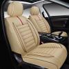 imageOASIS AUTO Car Seat Covers Premium Waterproof Faux Leather Cushion Universal Accessories Fit SUV Truck Sedan Automotive Vehicle Auto Interior Protector Front Pair OD001 Tan