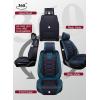 imageOASIS AUTO Car Seat Covers Premium Waterproof Faux Leather Cushion Universal Accessories Fit SUV Truck Sedan Automotive Vehicle Auto Interior Protector Front Pair OS004 BlackampampTealBLACKTEAL
