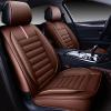 imageOASIS AUTO Car Seat Covers Premium Waterproof Faux Leather Cushion Universal Accessories Fit SUV Truck Sedan Automotive Vehicle Auto Interior Protector Full Set OS001 TanBROWN